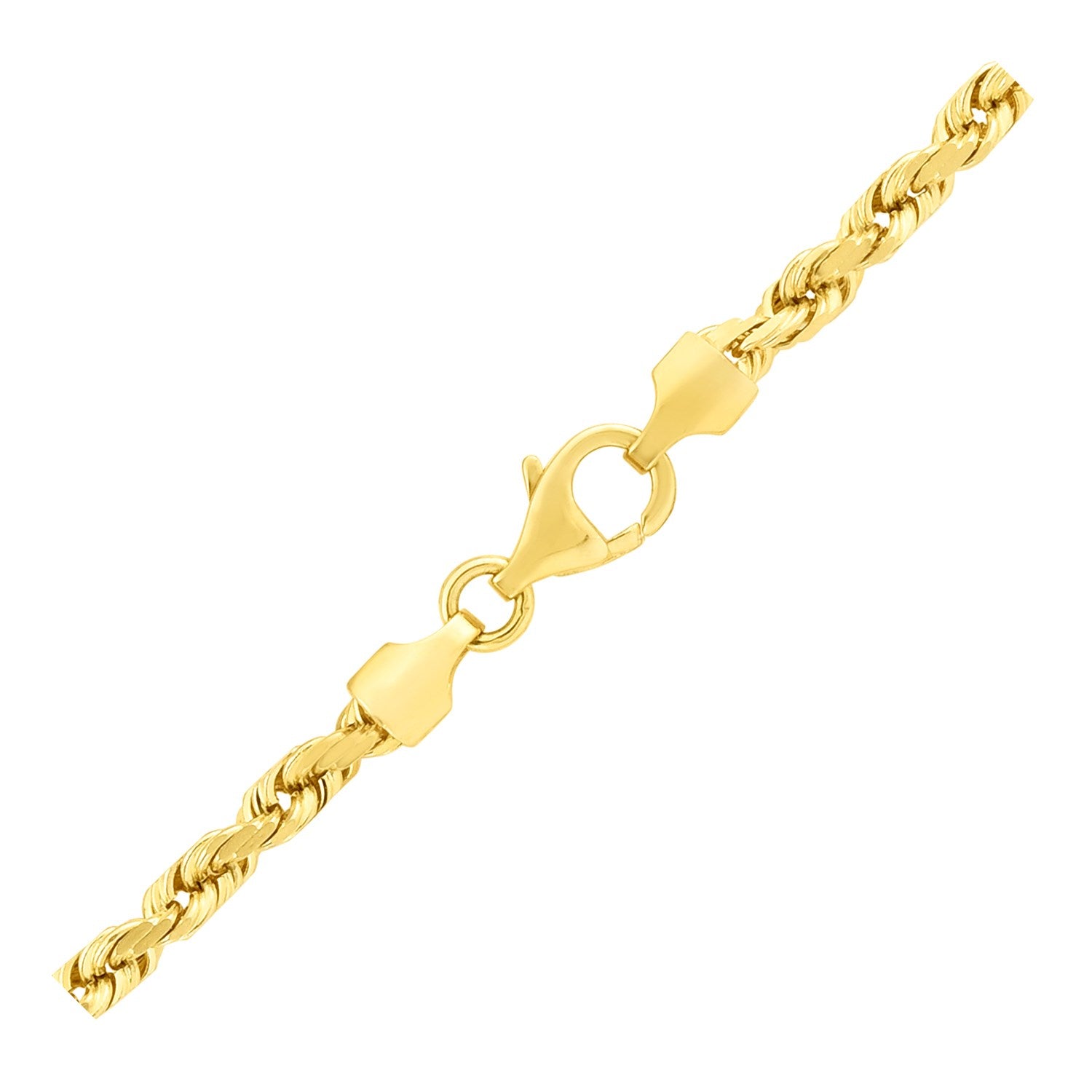 14k Yellow Gold Solid Diamond Cut Rope Chain (4.00 mm) in a sleek high-contrast midnight luxury editorial style
